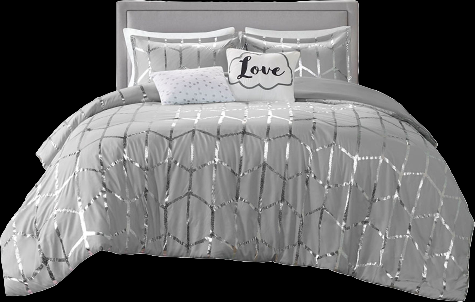 Alesi Gray King Comforter Set - Thumbnail - Image 1