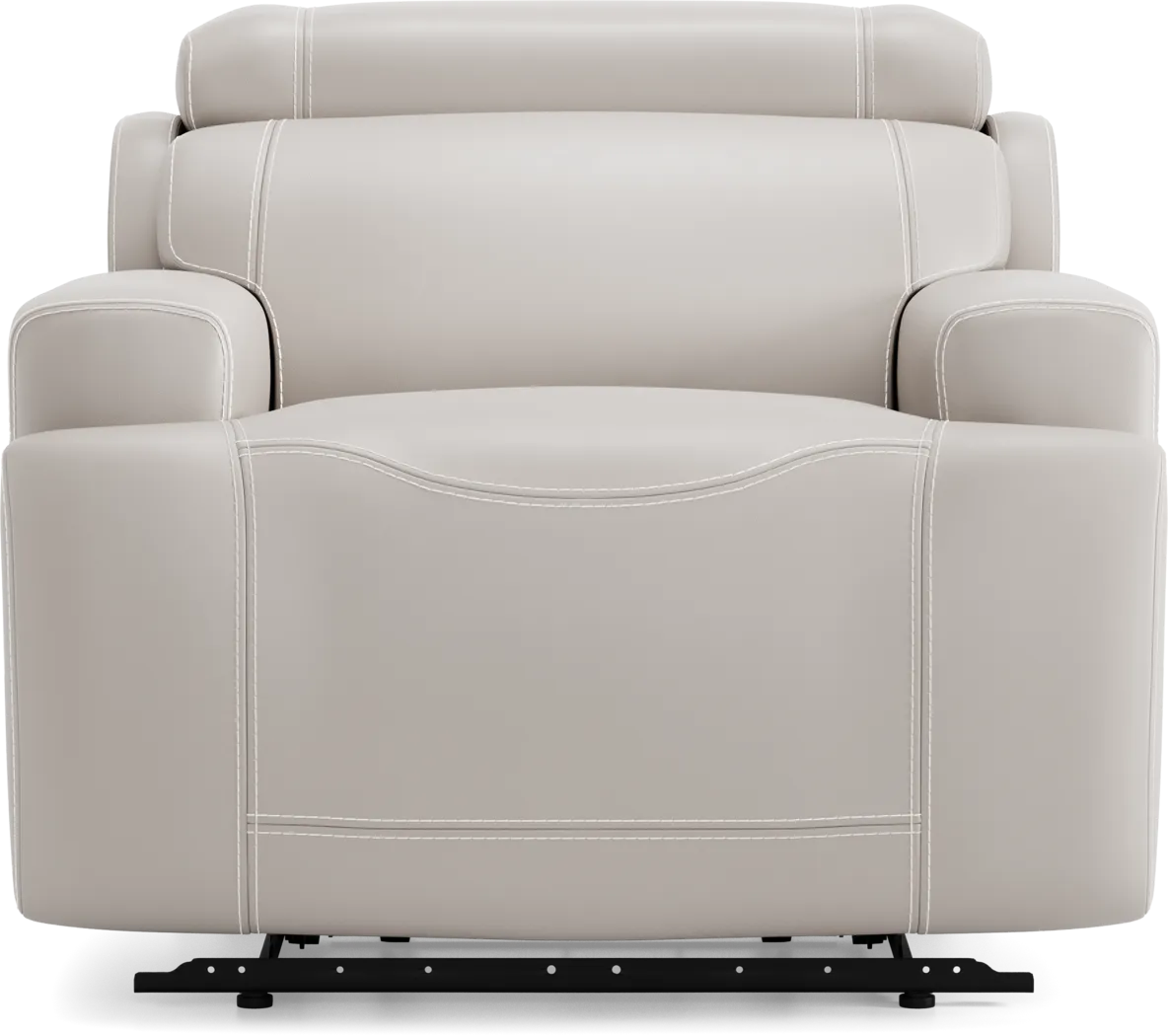 Alessio Light Gray Leather Dual Power Recliner - Image 2