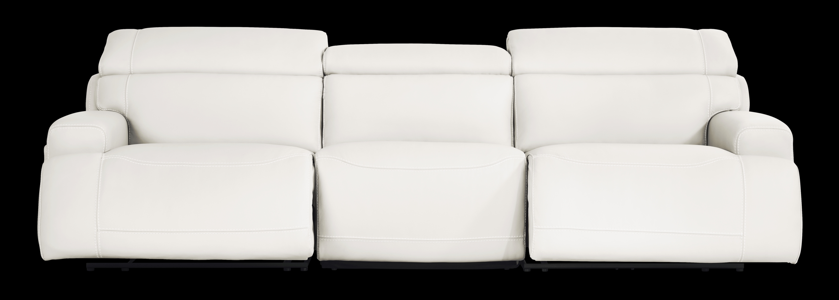 Alessio White Leather Dual Power Reclining Sofa - Thumbnail - Image 2