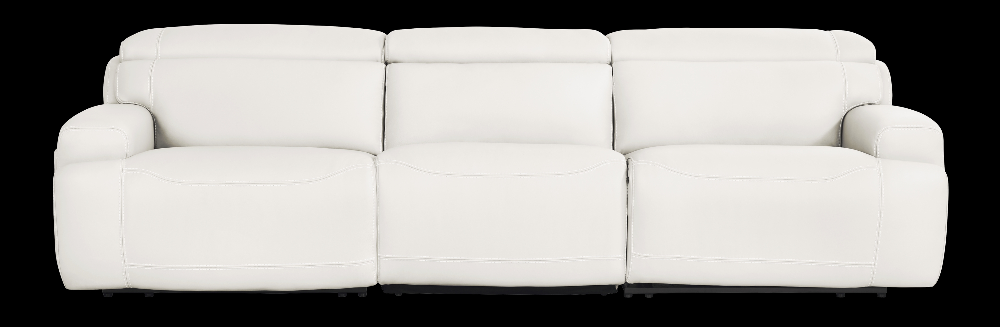 Alessio White Leather Dual Power Reclining Sofa - Thumbnail - Image 1