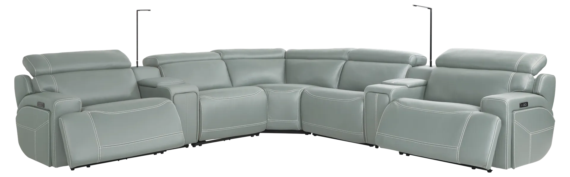 mint 7 pc dual power reclining sectional