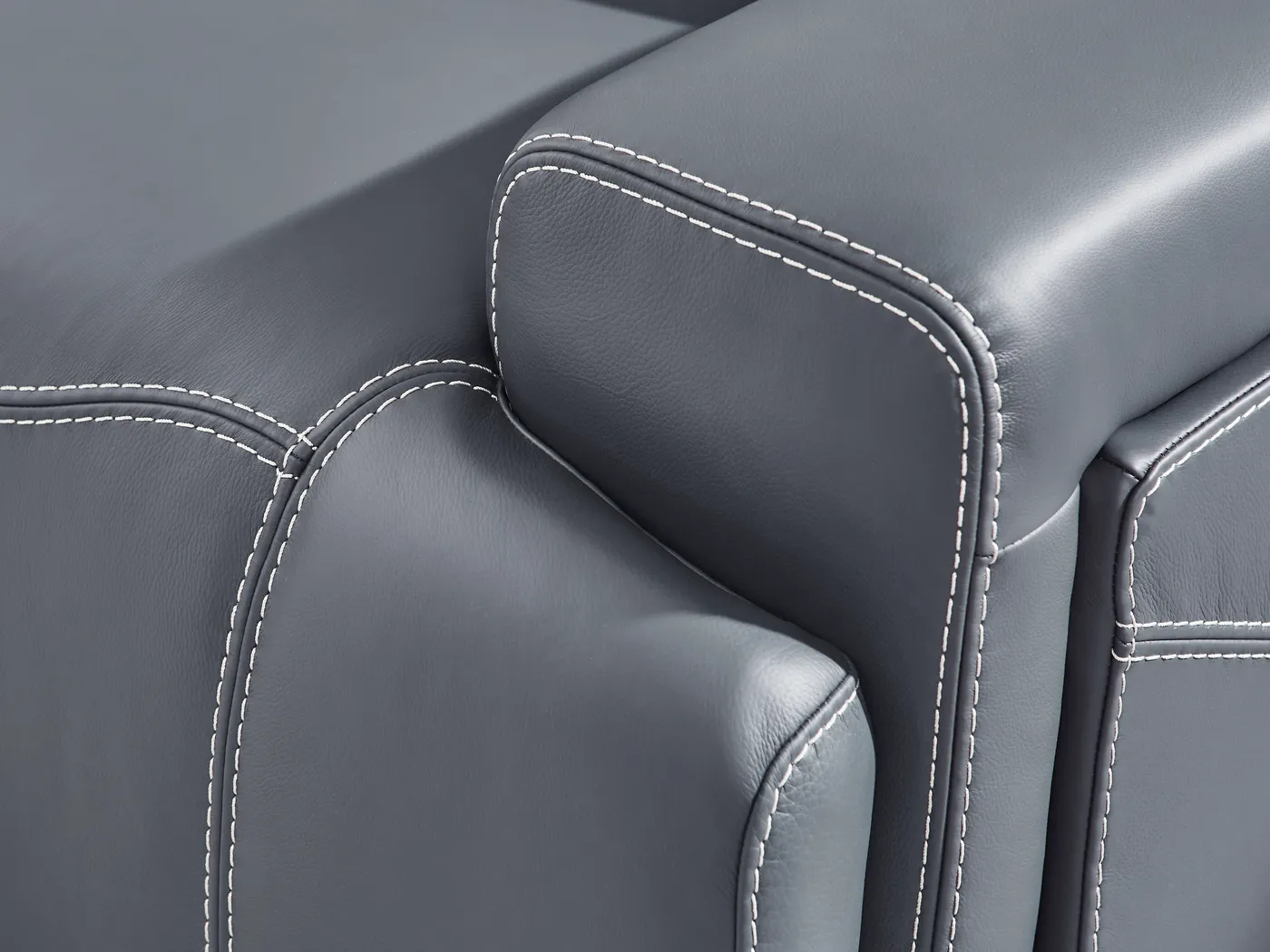 Alessio Navy Leather 7 Pc Dual Power Reclining Sectional - Image 8