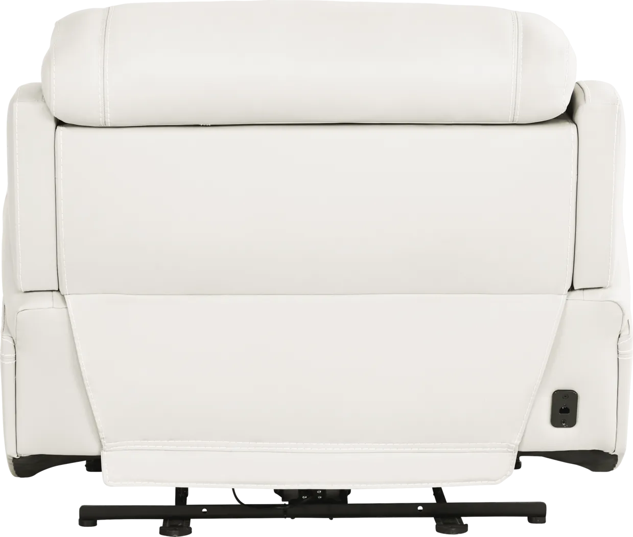 Alessio White Leather Dual Power Recliner - Thumbnail - Image 4