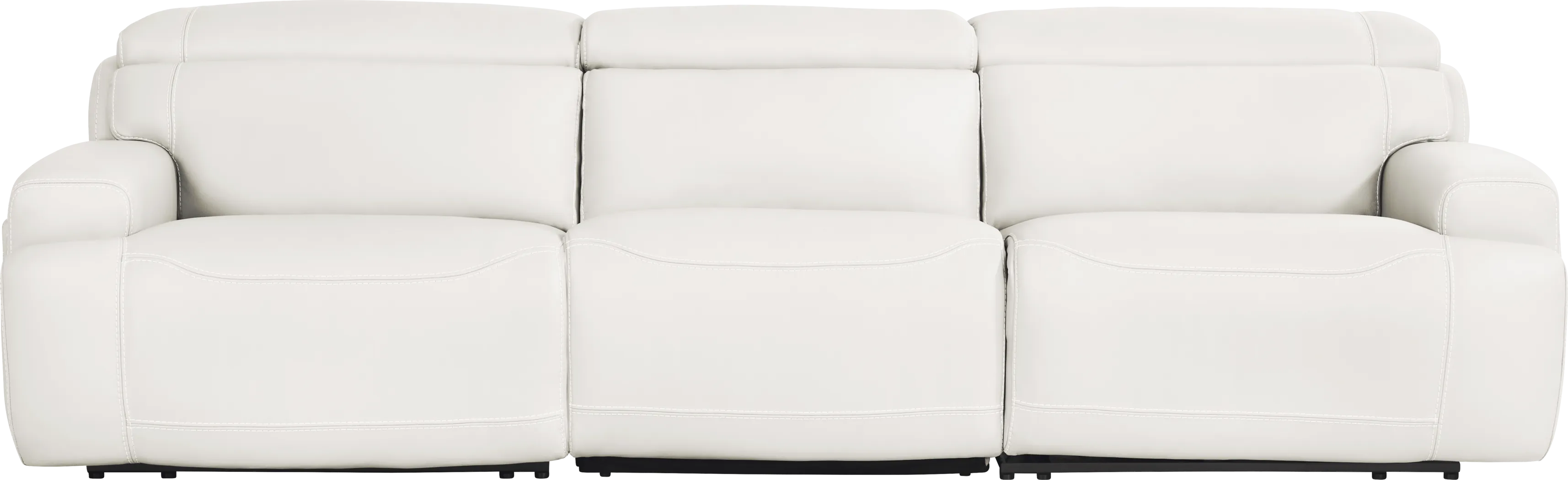 Alessio White Leather Dual Power Reclining Sofa - Thumbnail - Image 2