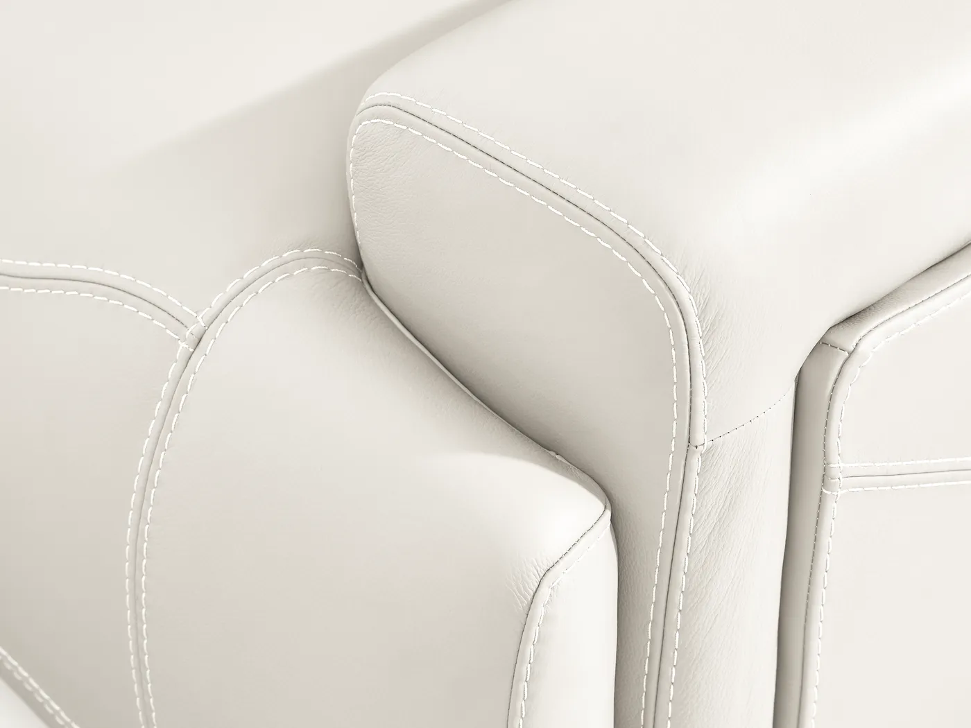 Alessio White Leather Dual Power Reclining Sofa - Image 4