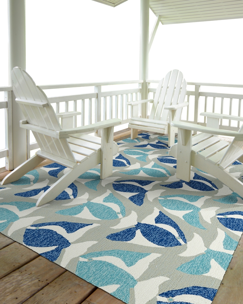 Aletta Blue 7'6 x 9' Indoor/Outdoor Rug - Thumbnail - Image 2