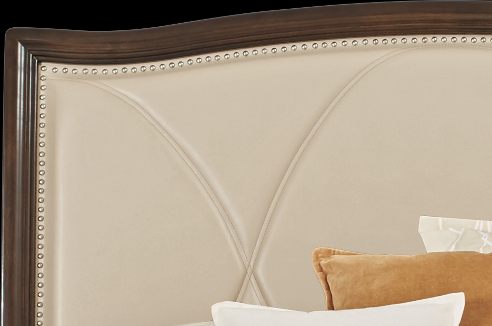 Alexi Cherry 3 Pc Queen Bed with Cream Inset - Thumbnail - Image 3