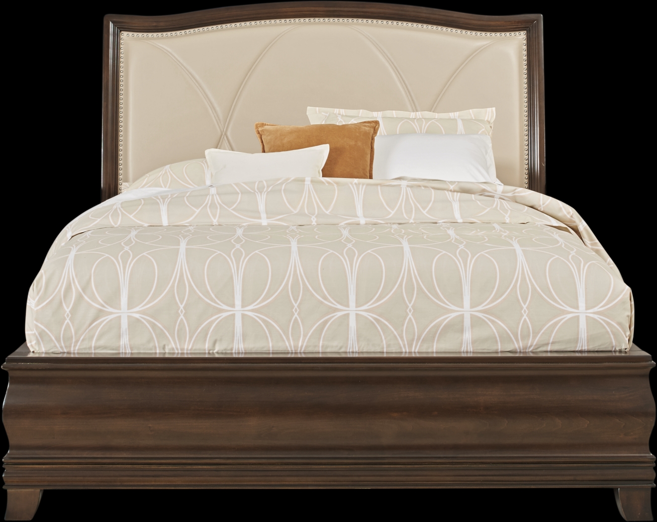 Alexi Cherry 3 Pc Queen Bed with Cream Inset - Thumbnail - Image 1