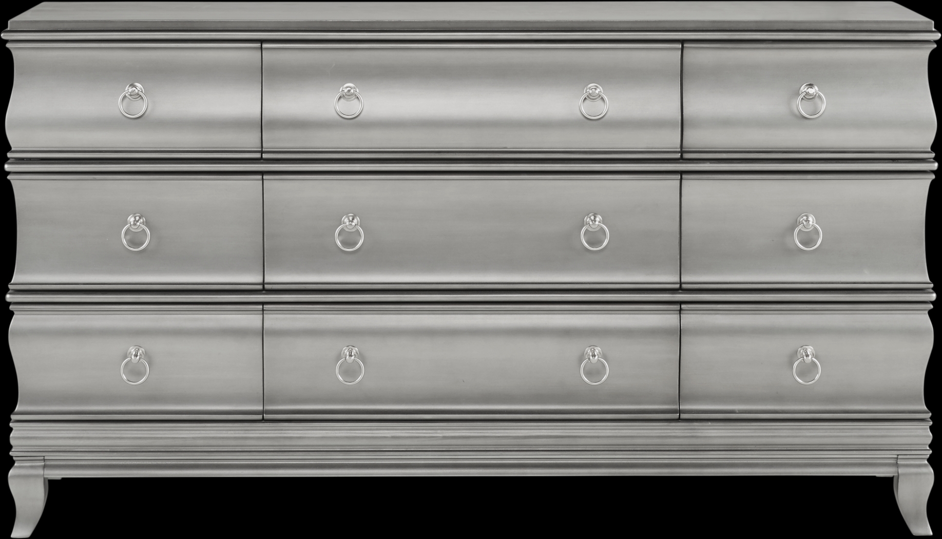 Alexi Silver 5 Pc King Bedroom with Blue Upholstered Bed - Thumbnail - Image 3