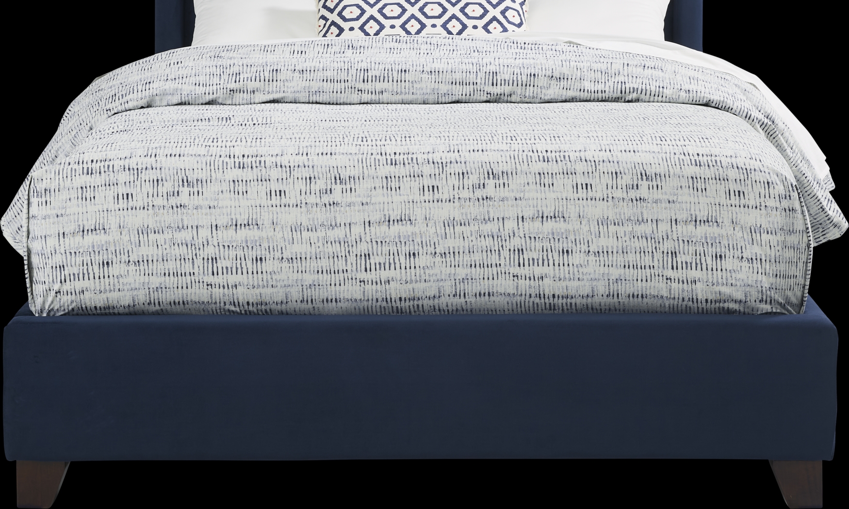 Alexis Blue 3 Pc Queen Upholstered Bed - Thumbnail - Image 2