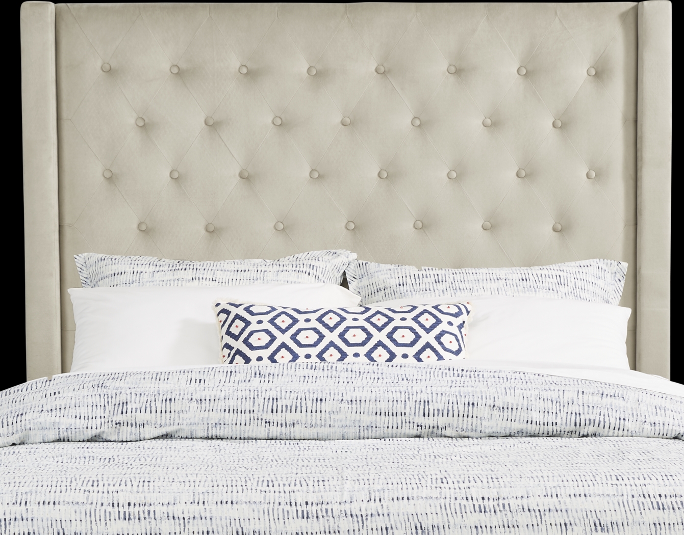 Alexis Gray 3 Pc Queen Upholstered Bed - Thumbnail - Image 3