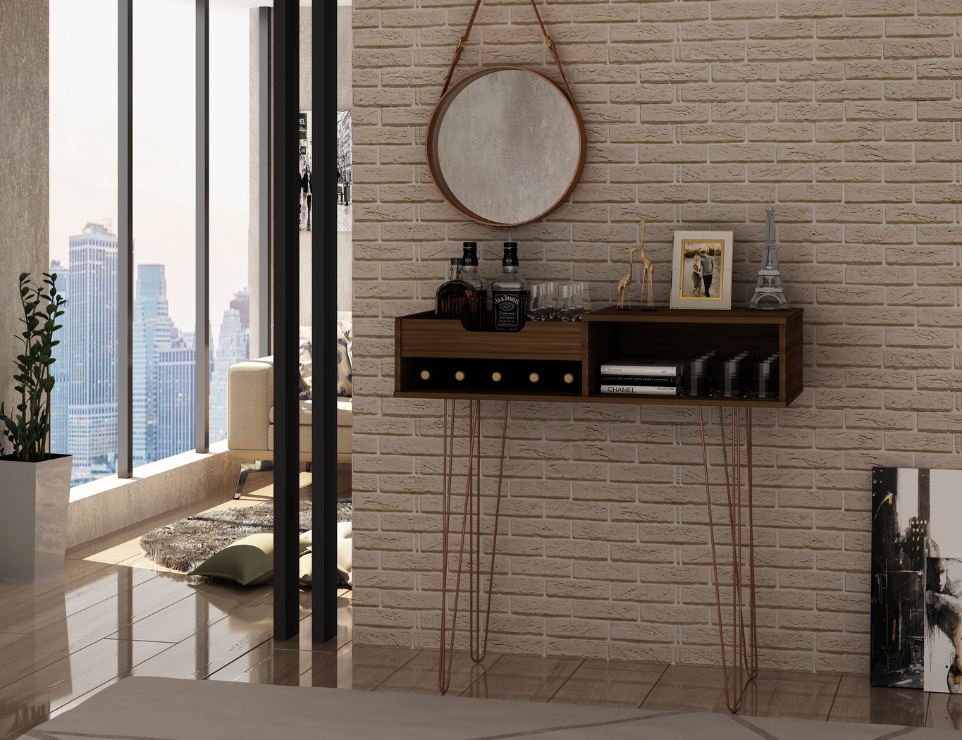 Alexito Brown Sofa Table - Thumbnail - Image 7