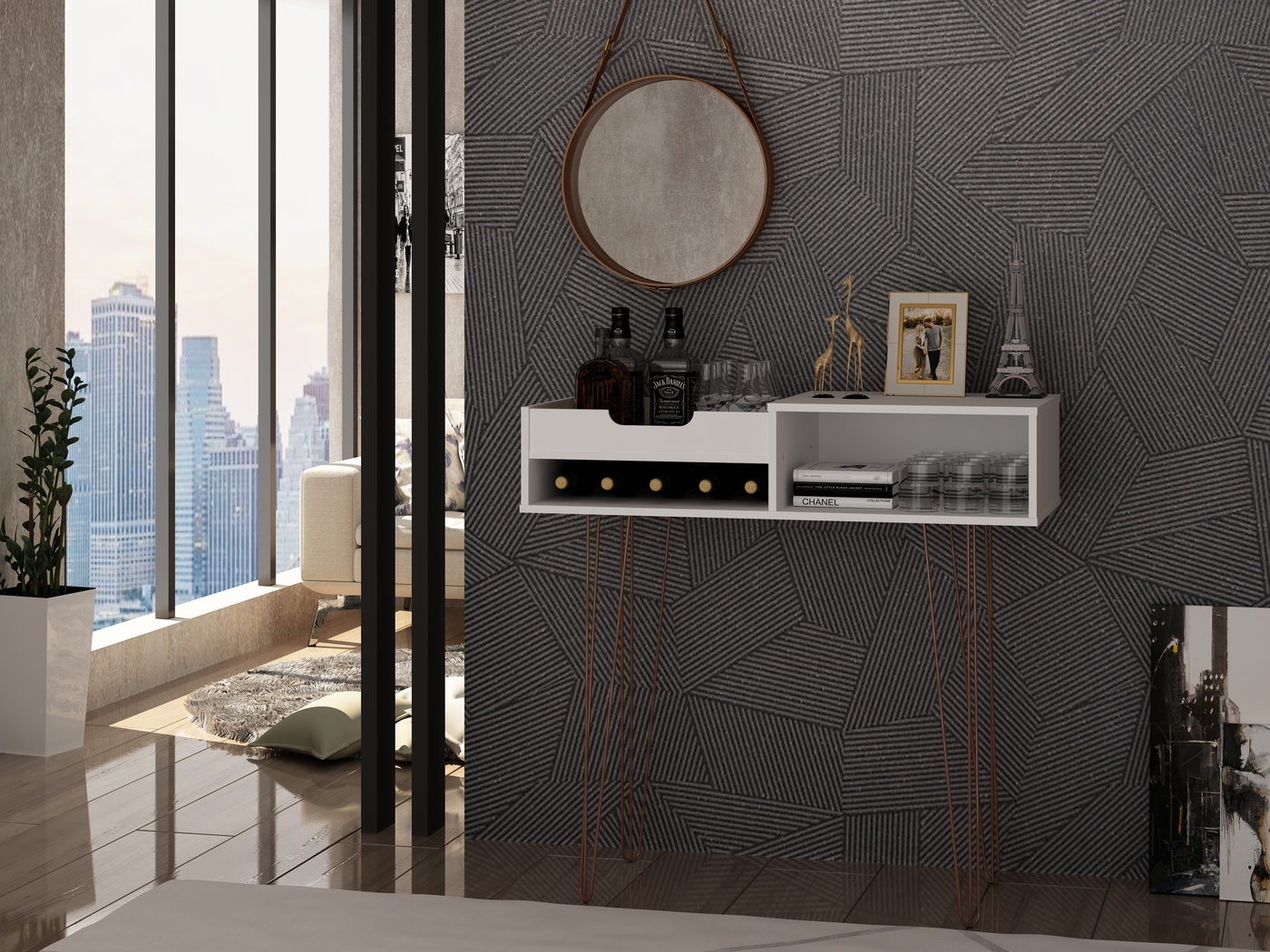 Alexito White Sofa Table - Thumbnail - Image 7