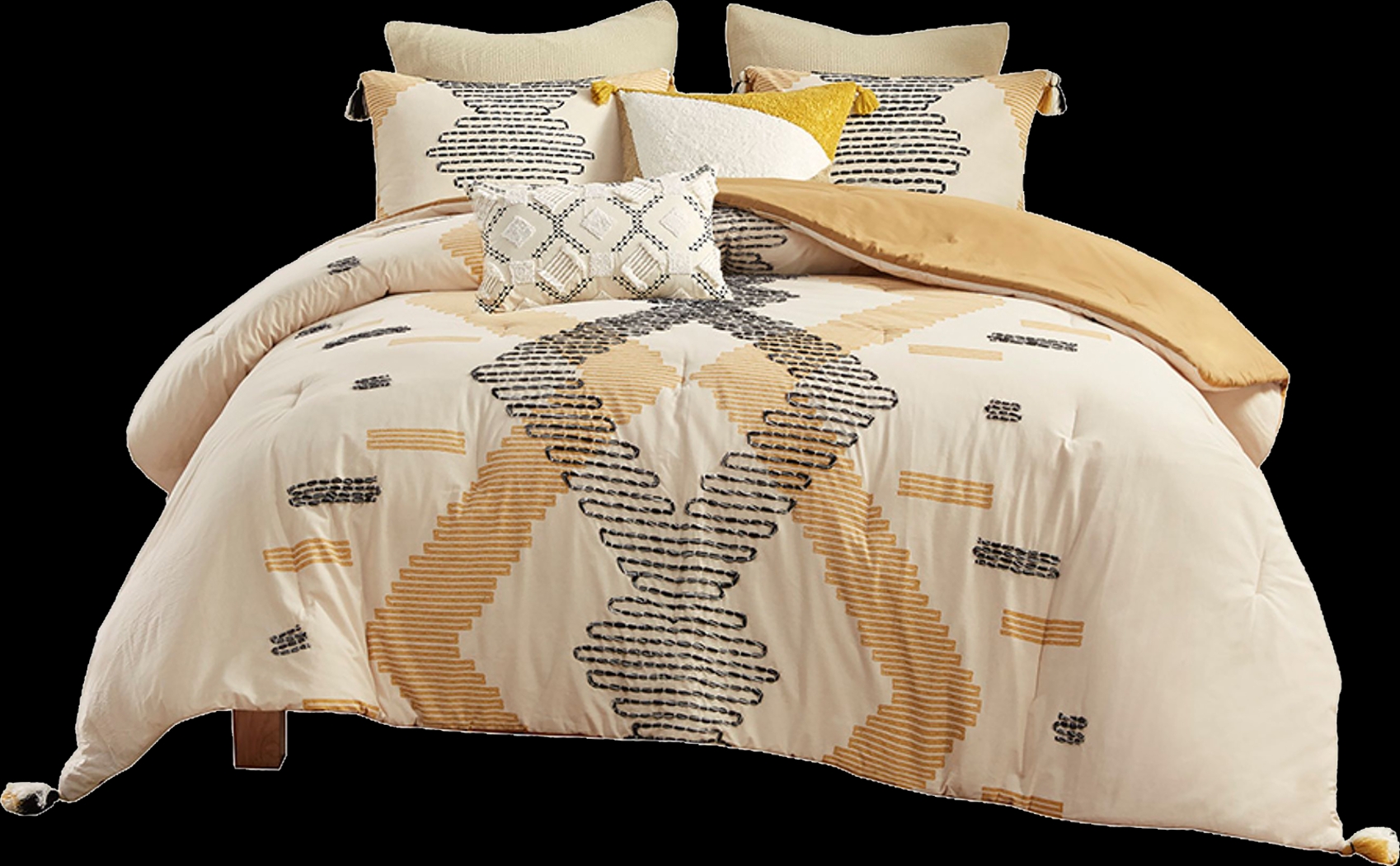 Alextra Yellow 3 pc King/Cal Comforter Set - Thumbnail - Image 1