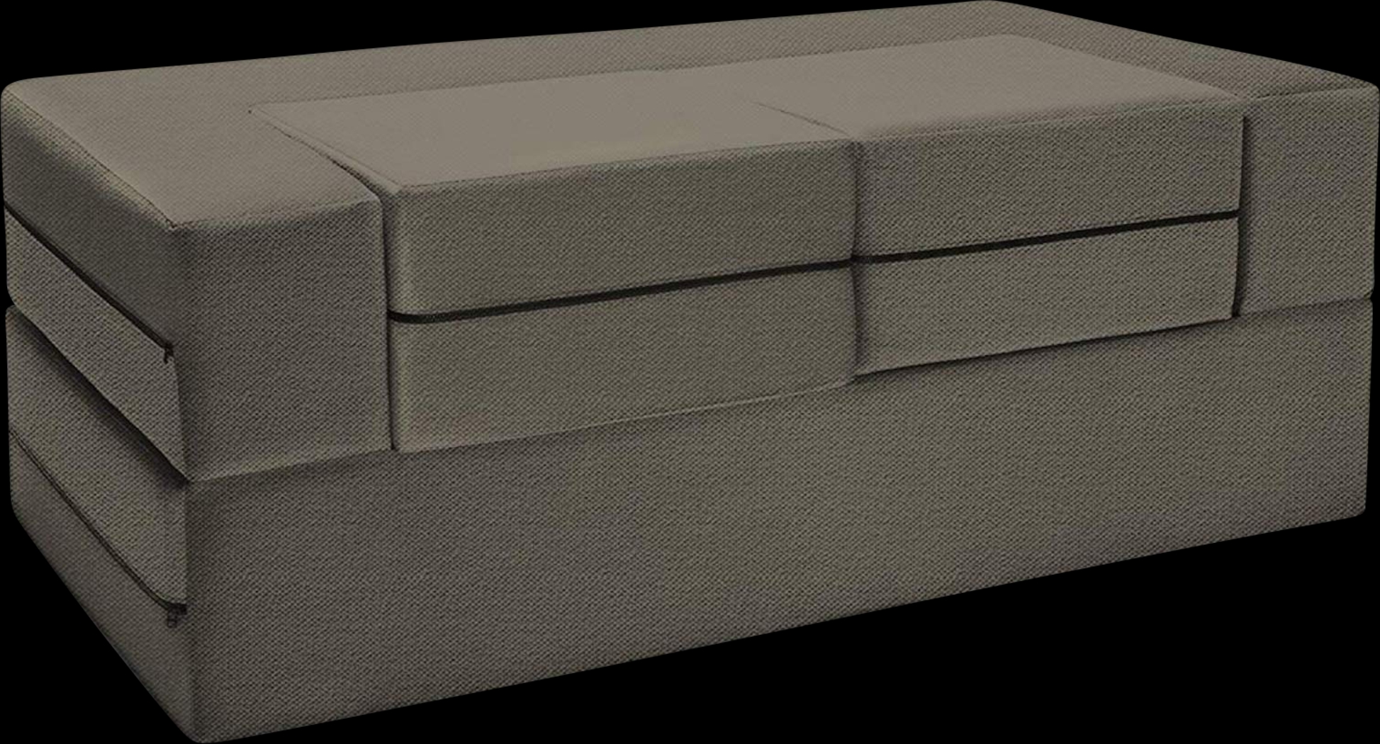 Alfy Light Brown Convertible Loveseat and Ottomans - Thumbnail - Image 1