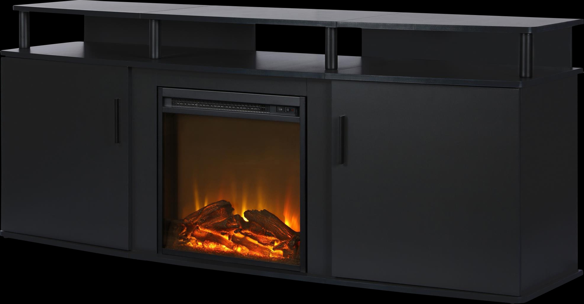 Alguire Black 63 in. Console with Electric Fireplace - Thumbnail - Image 3