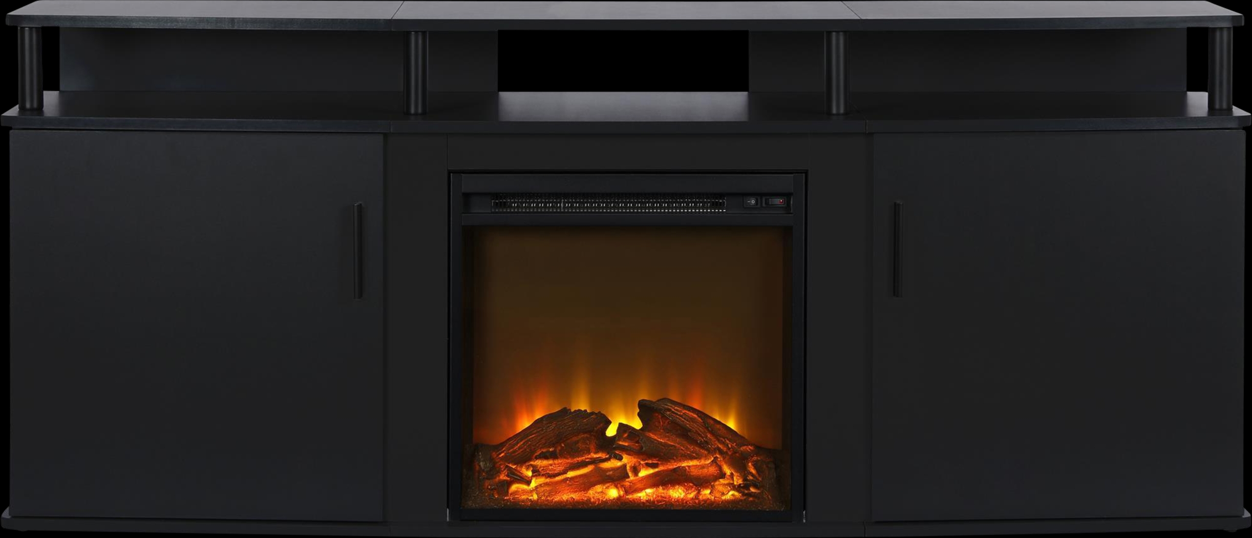 Alguire Black 63 in. Console with Electric Fireplace - Thumbnail - Image 1
