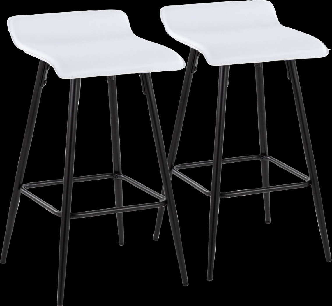 Aliceanna White Counter Height Stool, Set of 2 - Thumbnail - Image 1