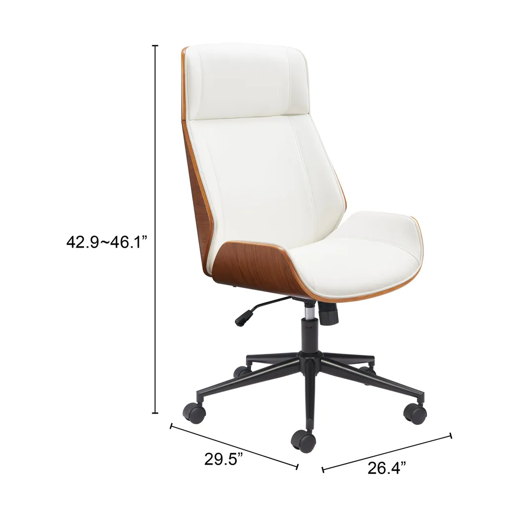 Alik White Office Chair - Thumbnail - Image 2