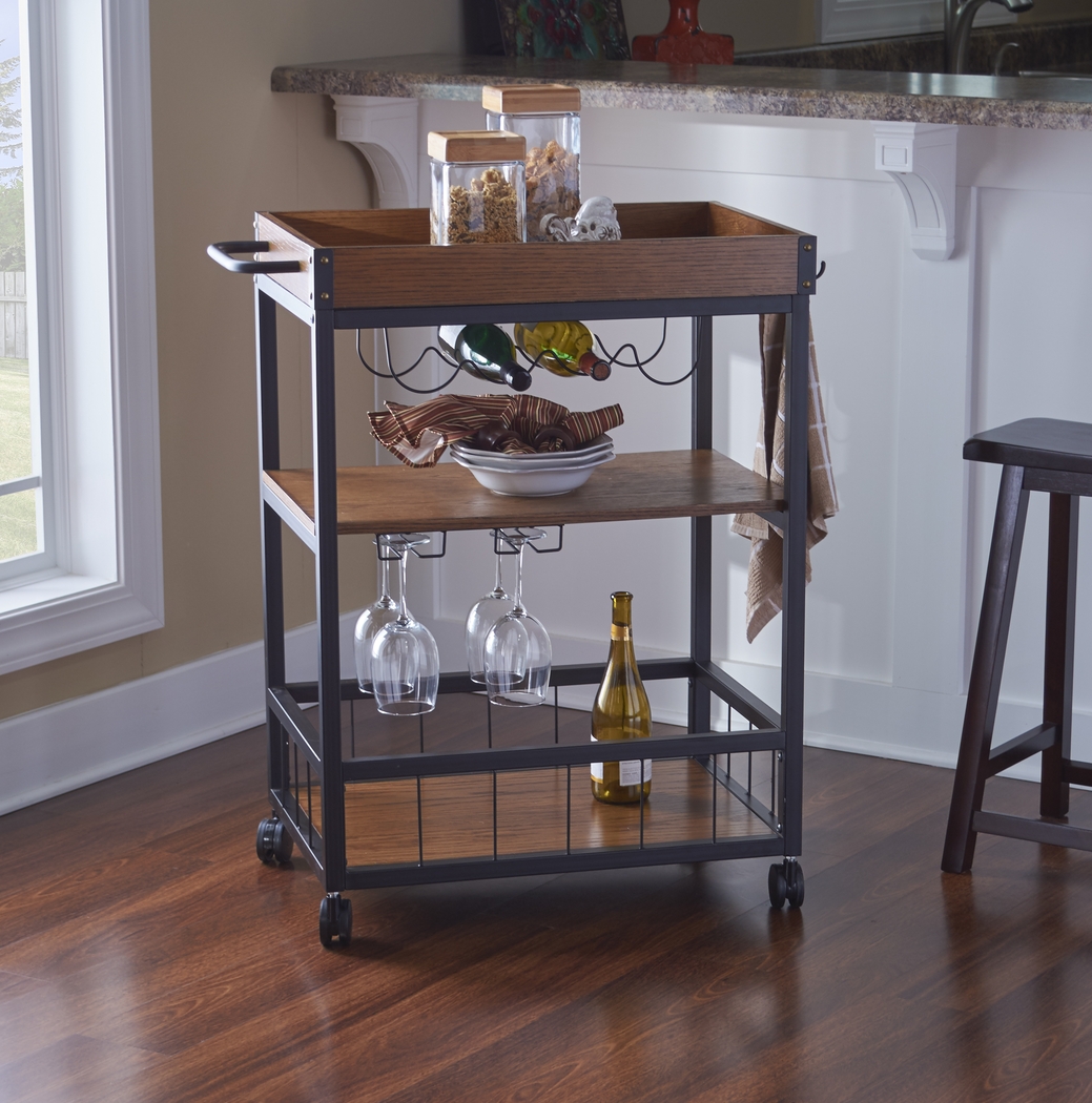 Alika Brown Bar Cart - Thumbnail - Image 3