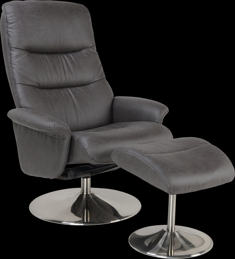 Alileah Gray Recliner and Ottoman - Thumbnail - Image 1