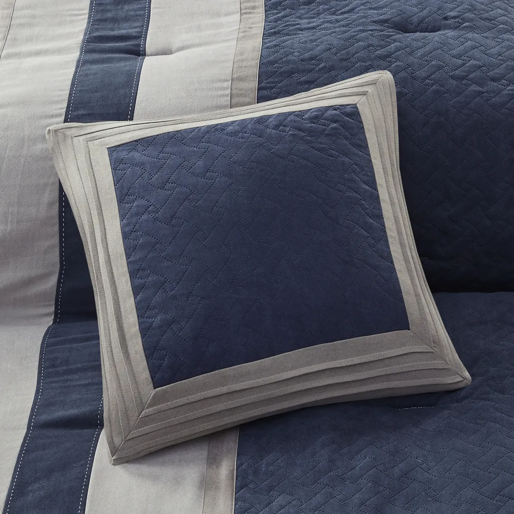 Alima Blue 7 Pc California King Comforter Set - Thumbnail - Image 11