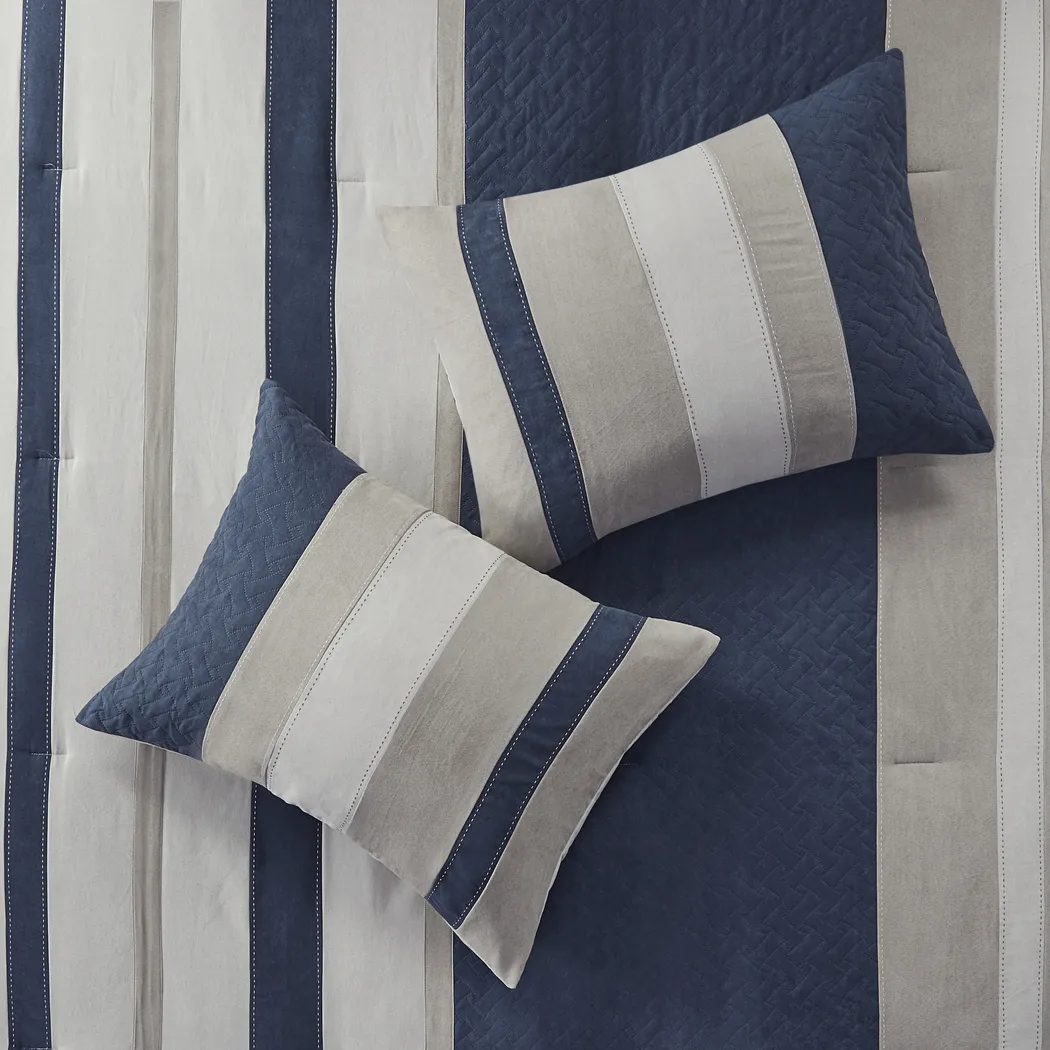 Alima Blue 7 Pc California King Comforter Set - Thumbnail - Image 5