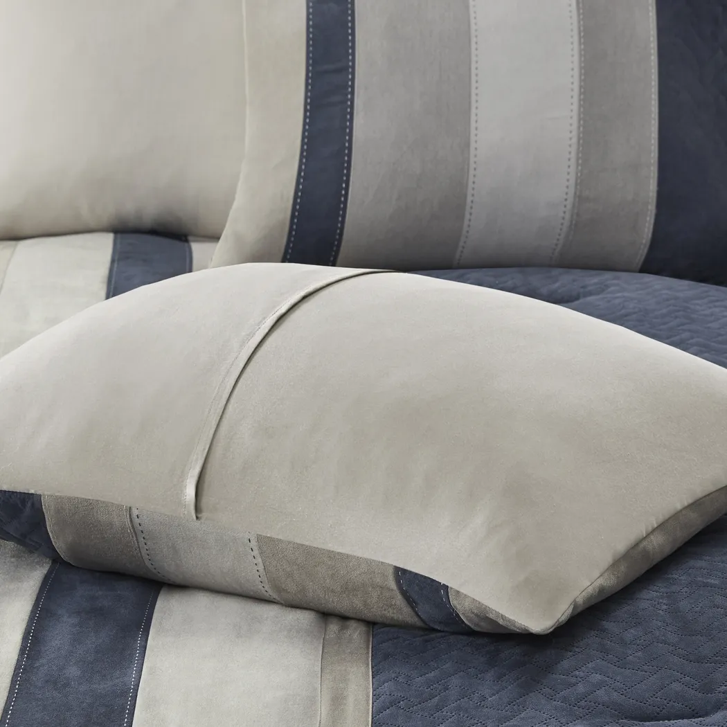 Alima Blue 7 Pc California King Comforter Set - Thumbnail - Image 7