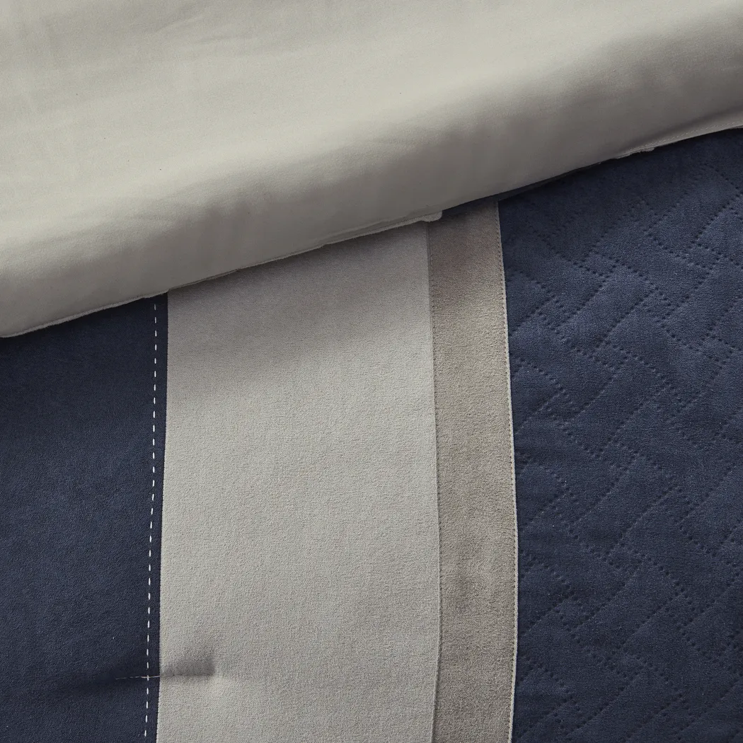 Alima Blue 7 Pc California King Comforter Set - Thumbnail - Image 9