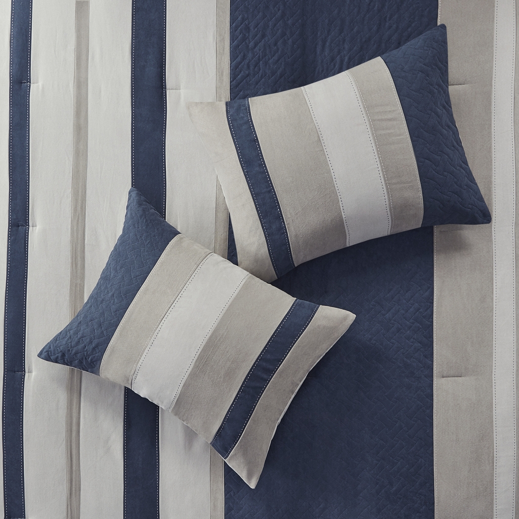 Alima Blue 7 Pc King Comforter Set - Thumbnail - Image 5