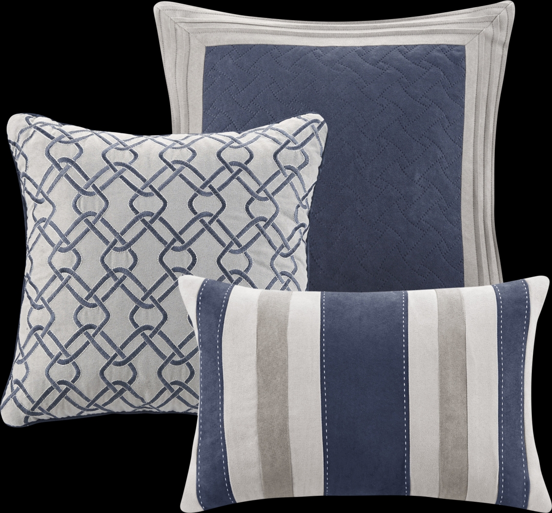 Alima Blue 7 Pc King Comforter Set - Thumbnail - Image 10