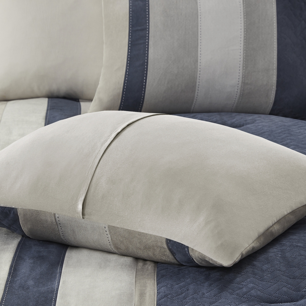 Alima Blue 7 Pc Queen Comforter Set - Thumbnail - Image 7