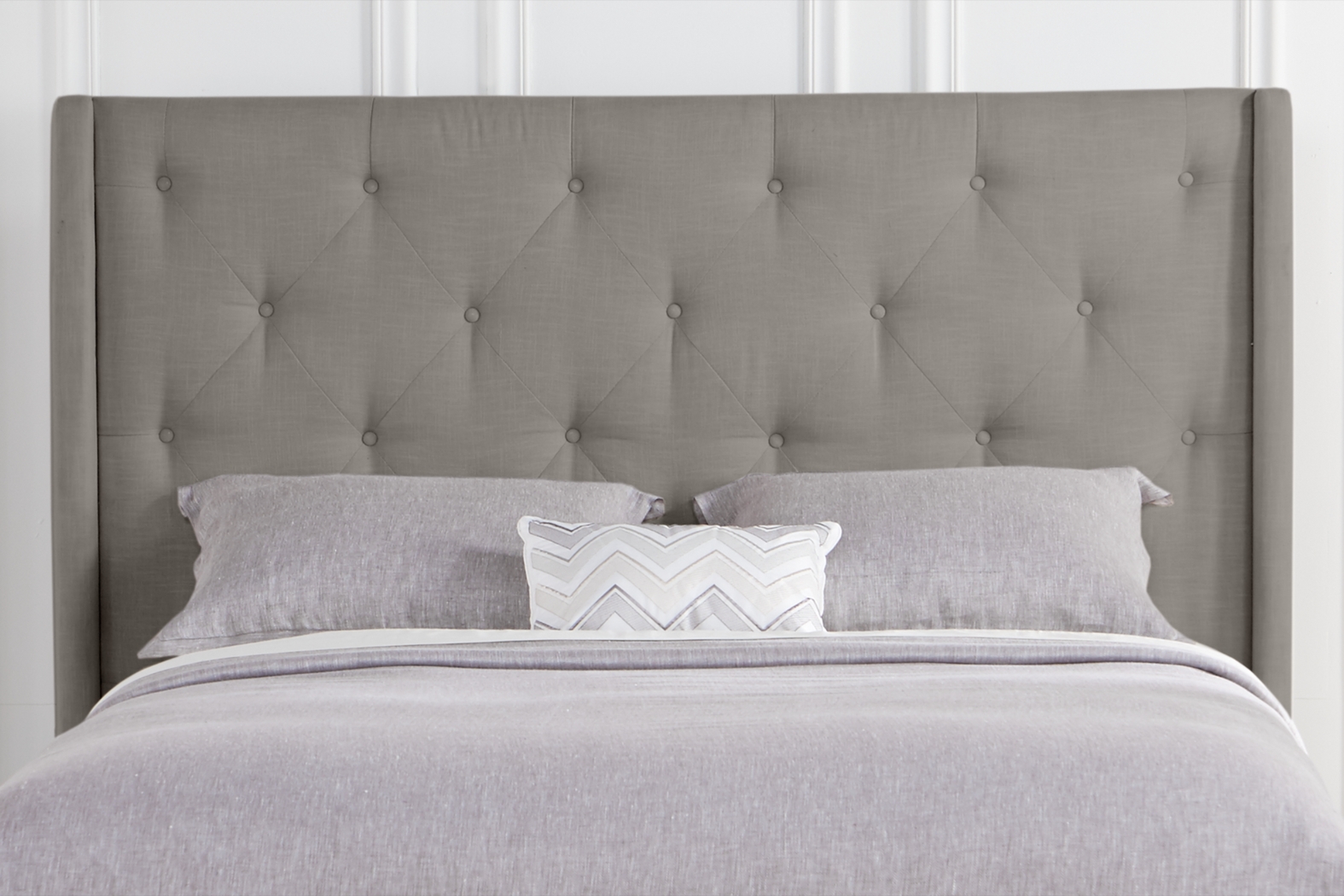 Alison Gray 3 Pc King Upholstered Bed with 2 Drawer Storage - Thumbnail - Image 2