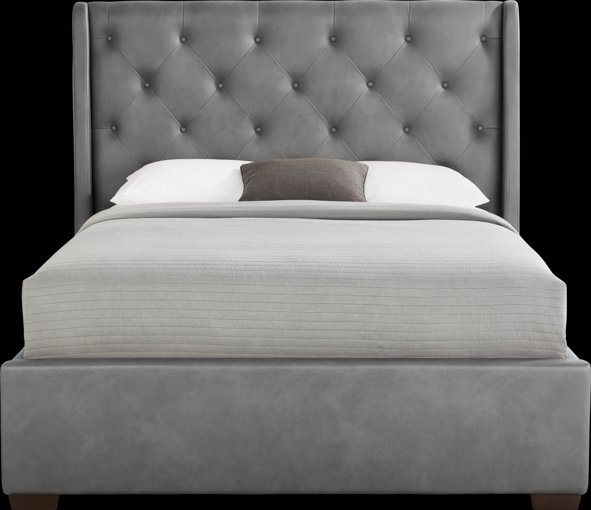 Alison II Gray 3 Pc King Upholstered Bed - Thumbnail - Image 1