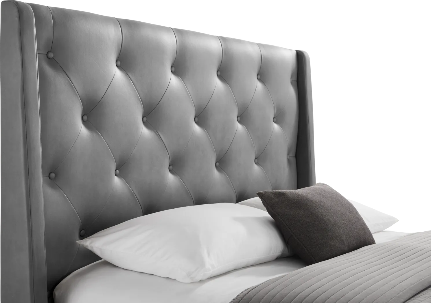 Alison II Gray 3 Pc King Upholstered Storage Bed - Thumbnail - Image 2