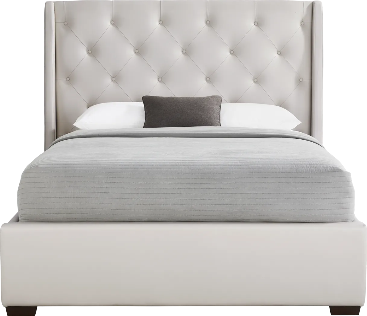 Alison II Light Gray 3 Pc King Upholstered Bed - Thumbnail - Image 1