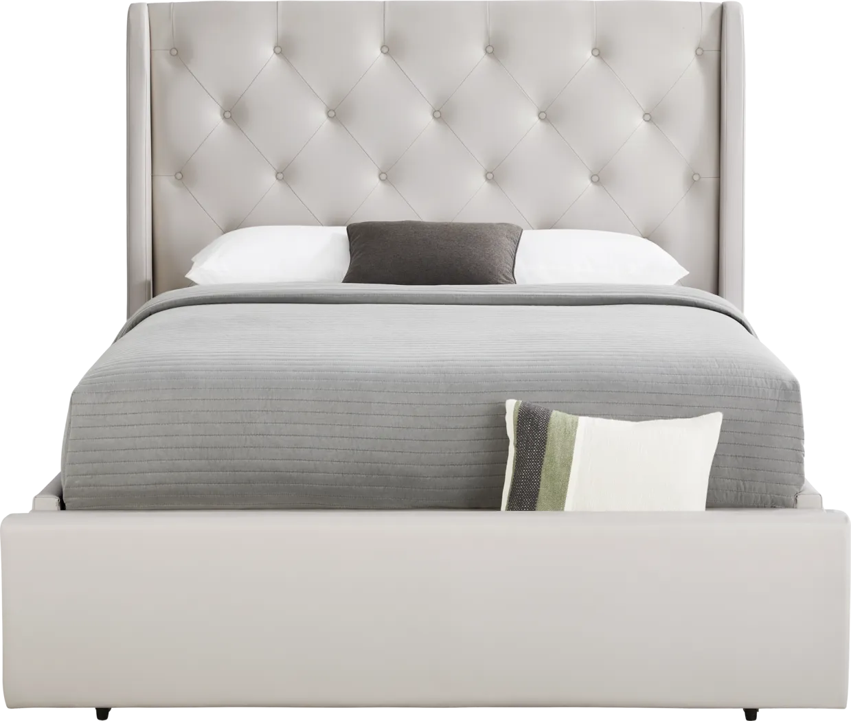 Alison II Light Gray 3 Pc King Upholstered Storage Bed - Thumbnail - Image 1