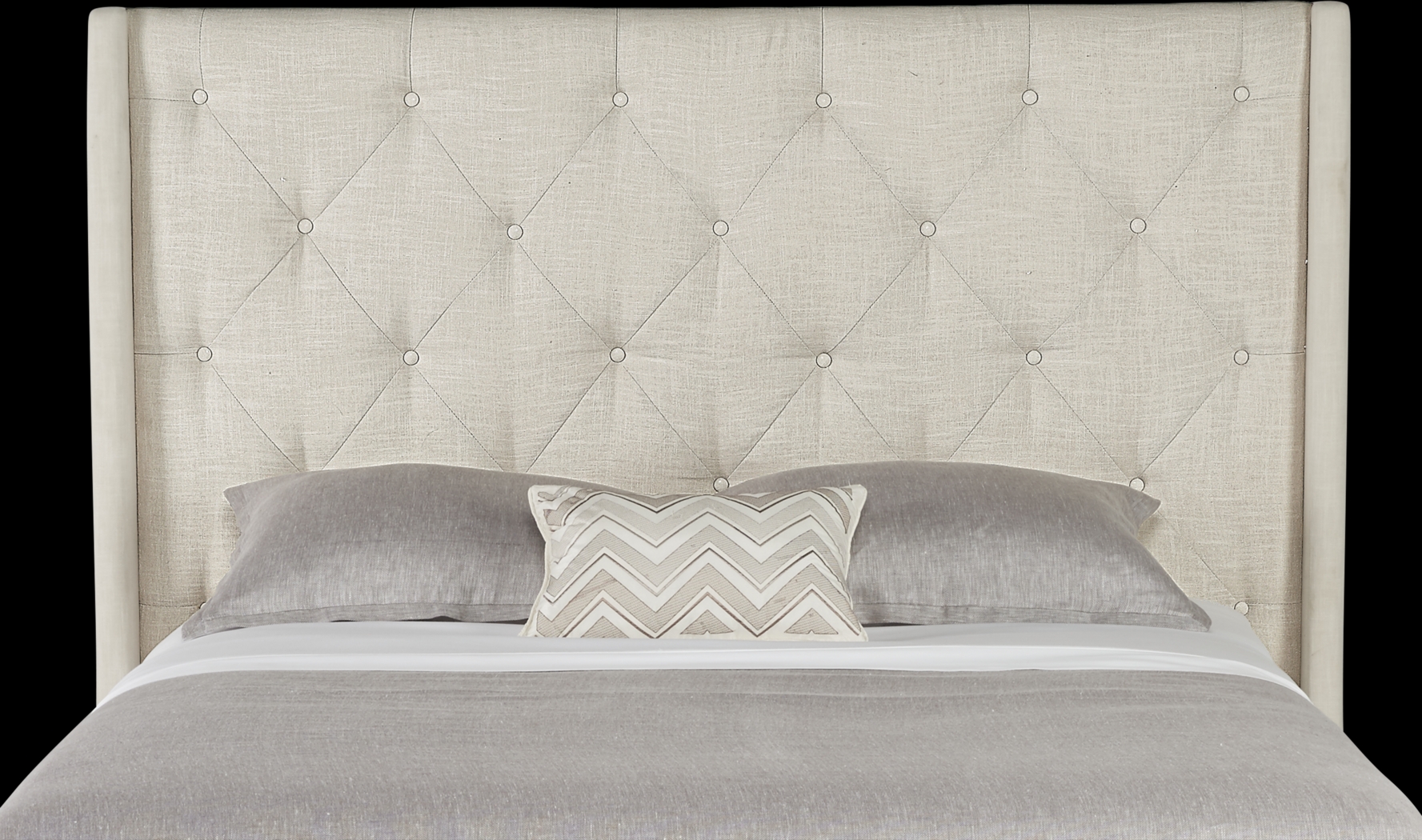 Alison Oatmeal 3 Pc Queen Upholstered Bed - Thumbnail - Image 2