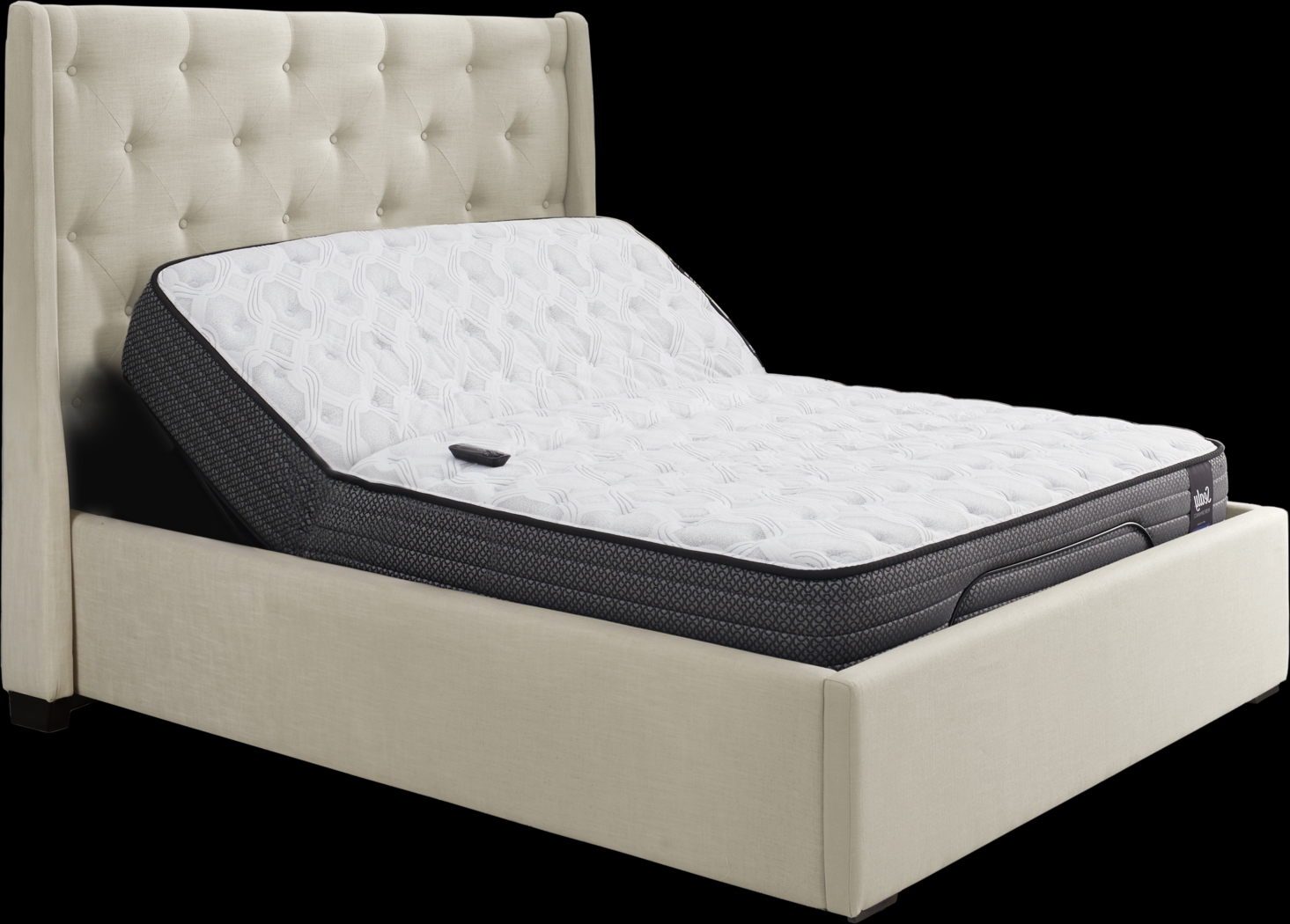 Alison Oatmeal 5 Pc Queen Bed, Mattress and Adjustable Base Set - Thumbnail - Image 1