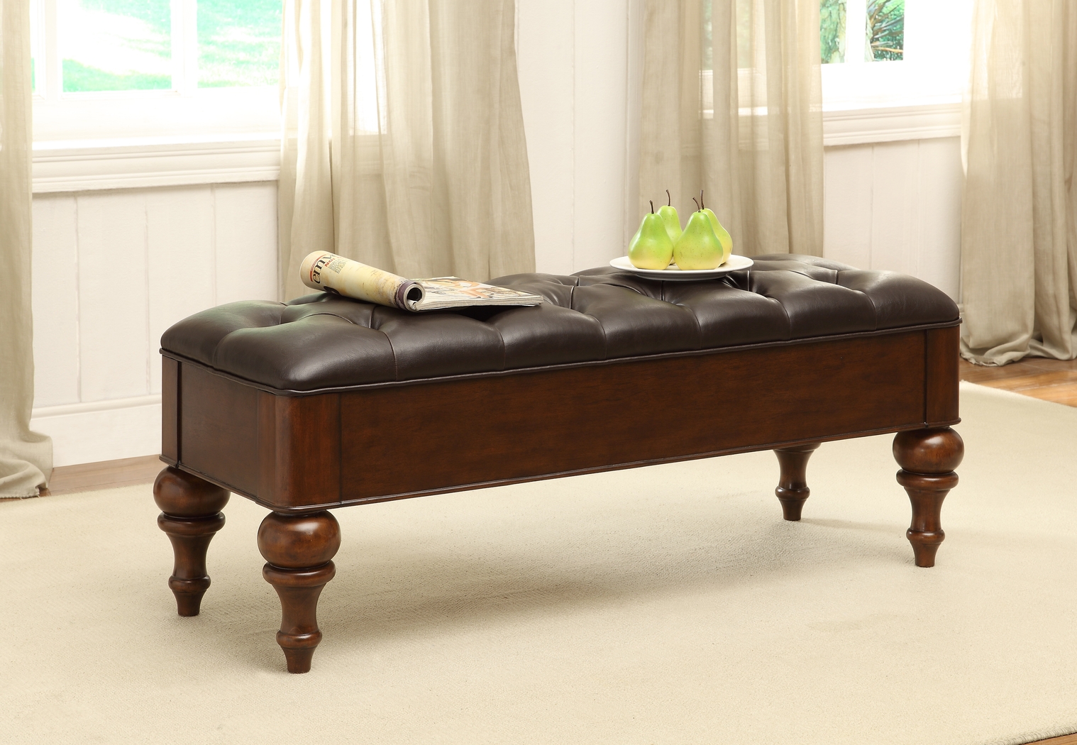 Allen Brown Storage Bench - Thumbnail - Image 2