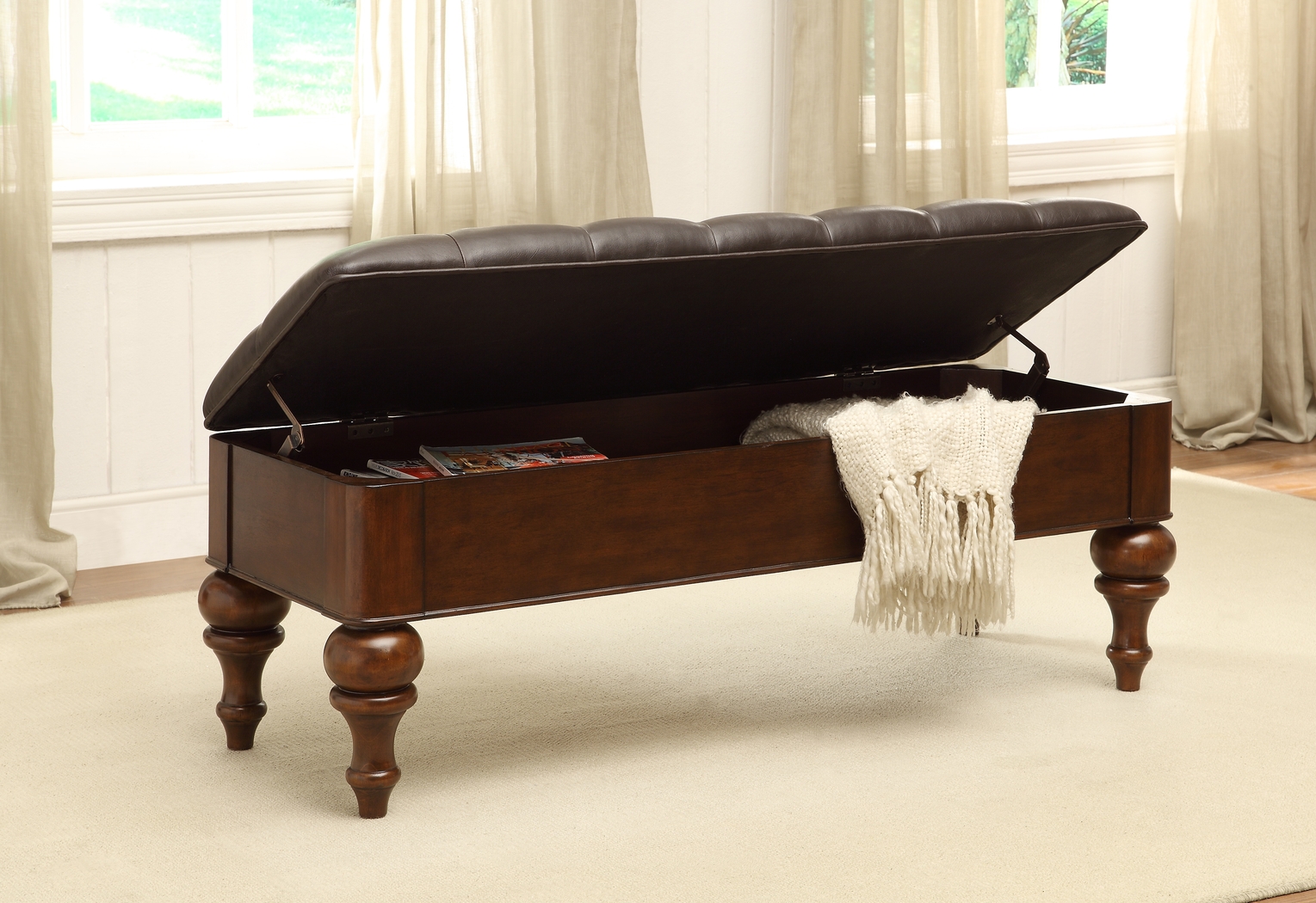 Allen Brown Storage Bench - Thumbnail - Image 3