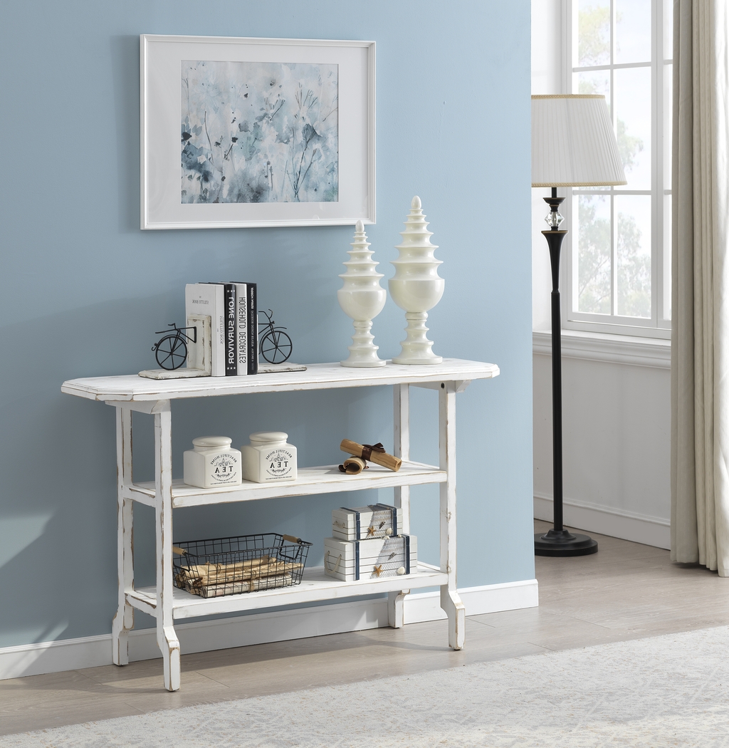 Allerna White Sofa Table - Thumbnail - Image 4