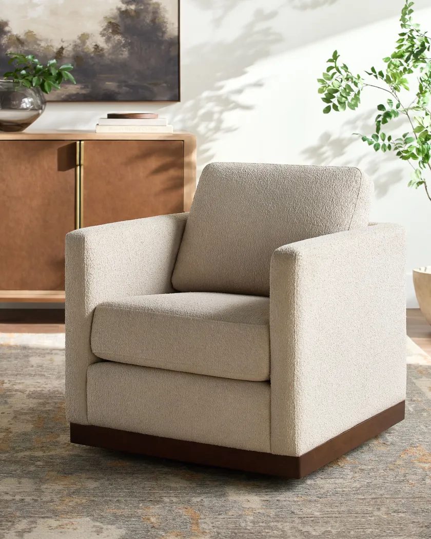 Alleta II Beige Swivel Accent Chair - Thumbnail - Image 2