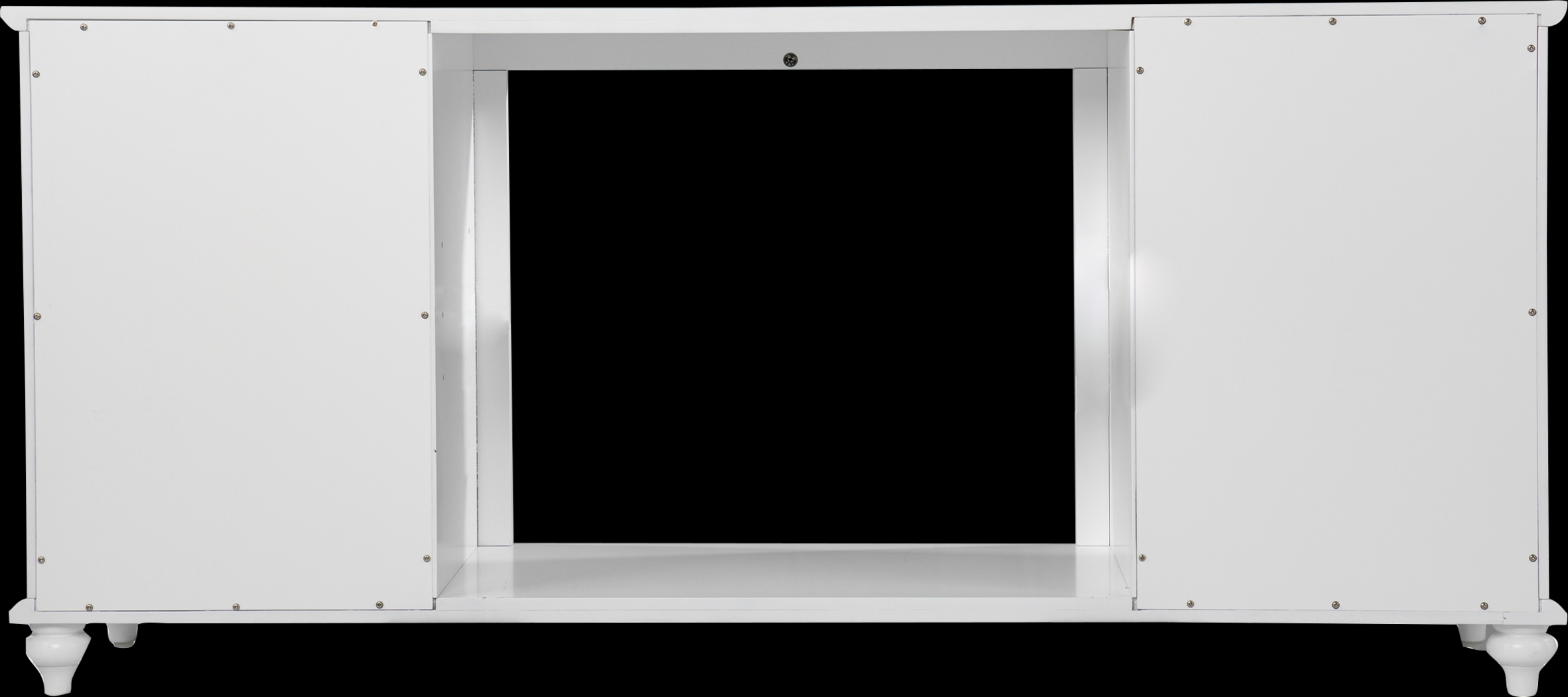 Allgehenny II White 58 in. Console With Electric Log Fireplace - Thumbnail - Image 2