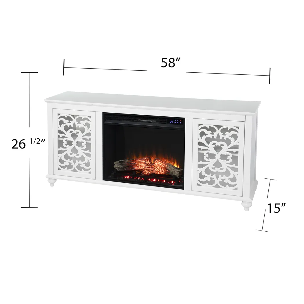 Allgehenny IV White 58 in. Console, With Touch Panel Electric Fireplace - Image 6