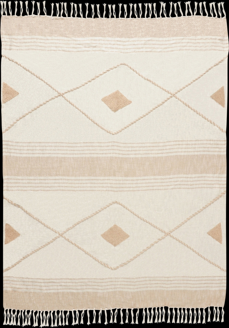 Allico Beige Throw Blanket - Thumbnail - Image 1
