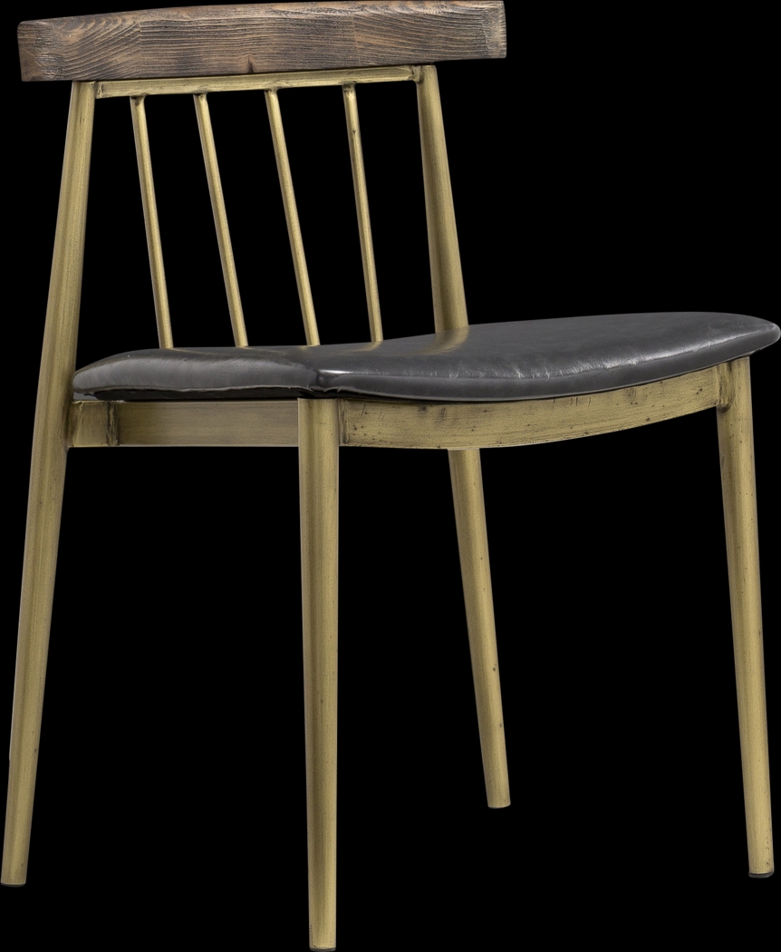 Allie Lane Brass Side Chair, Set of 2 - Thumbnail - Image 2