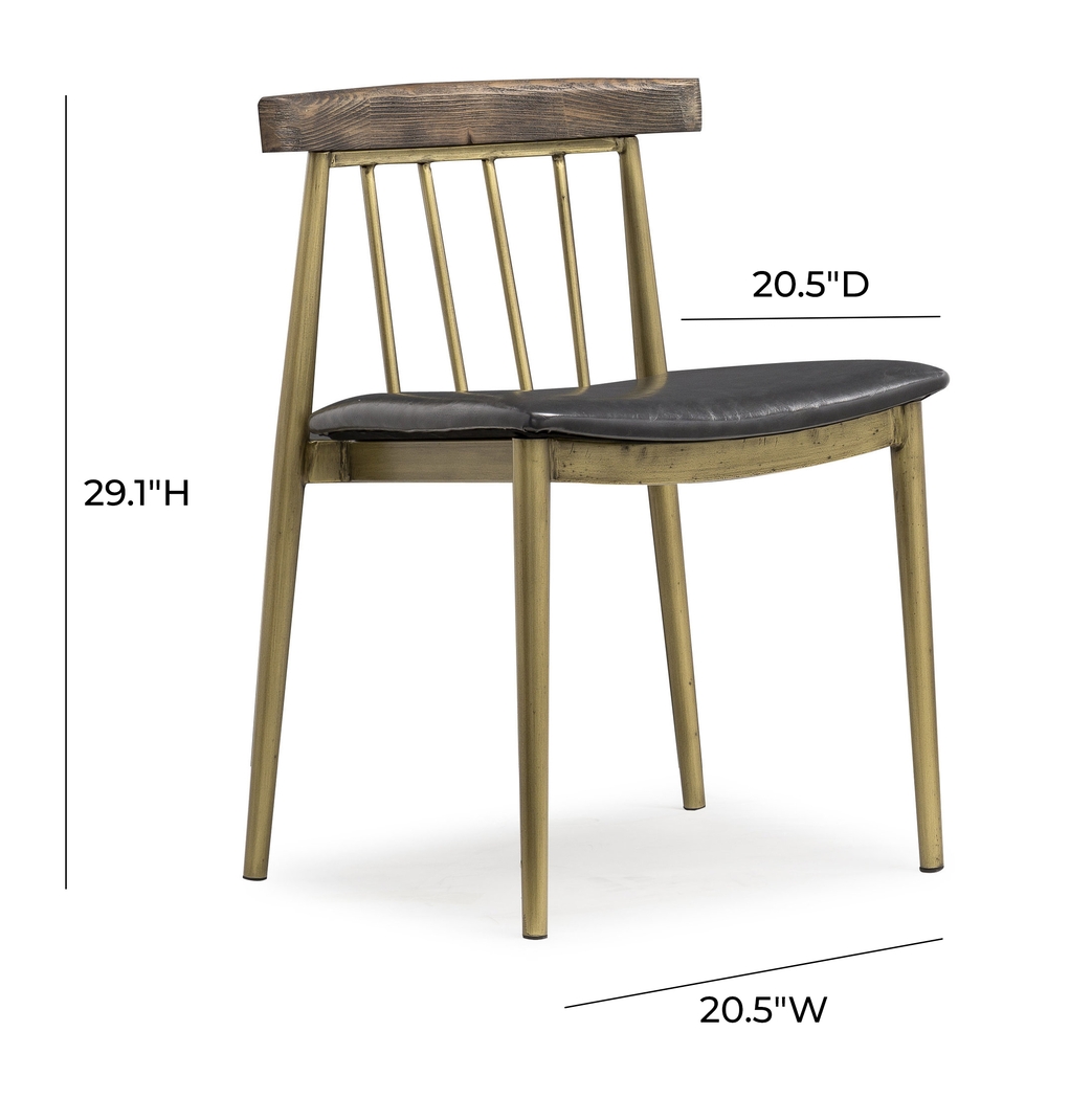 Allie Lane Brass Side Chair, Set of 2 - Thumbnail - Image 9