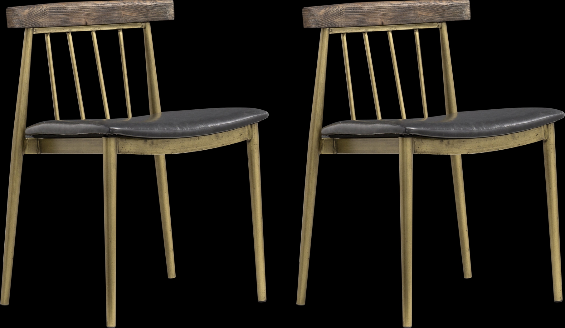 Allie Lane Brass Side Chair, Set of 2 - Thumbnail - Image 1
