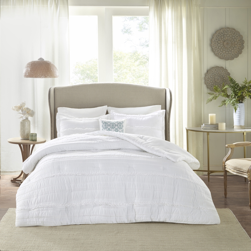Allinda White 5 Pc King Comforter Set - Thumbnail - Image 1